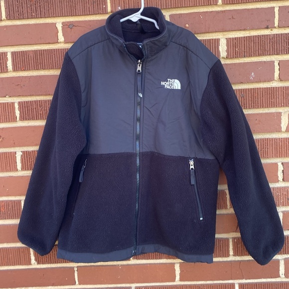The North Face Boys Youth Polartec Denali Black Full Zip‎ Up Jacket Size Large - Picture 1 of 11